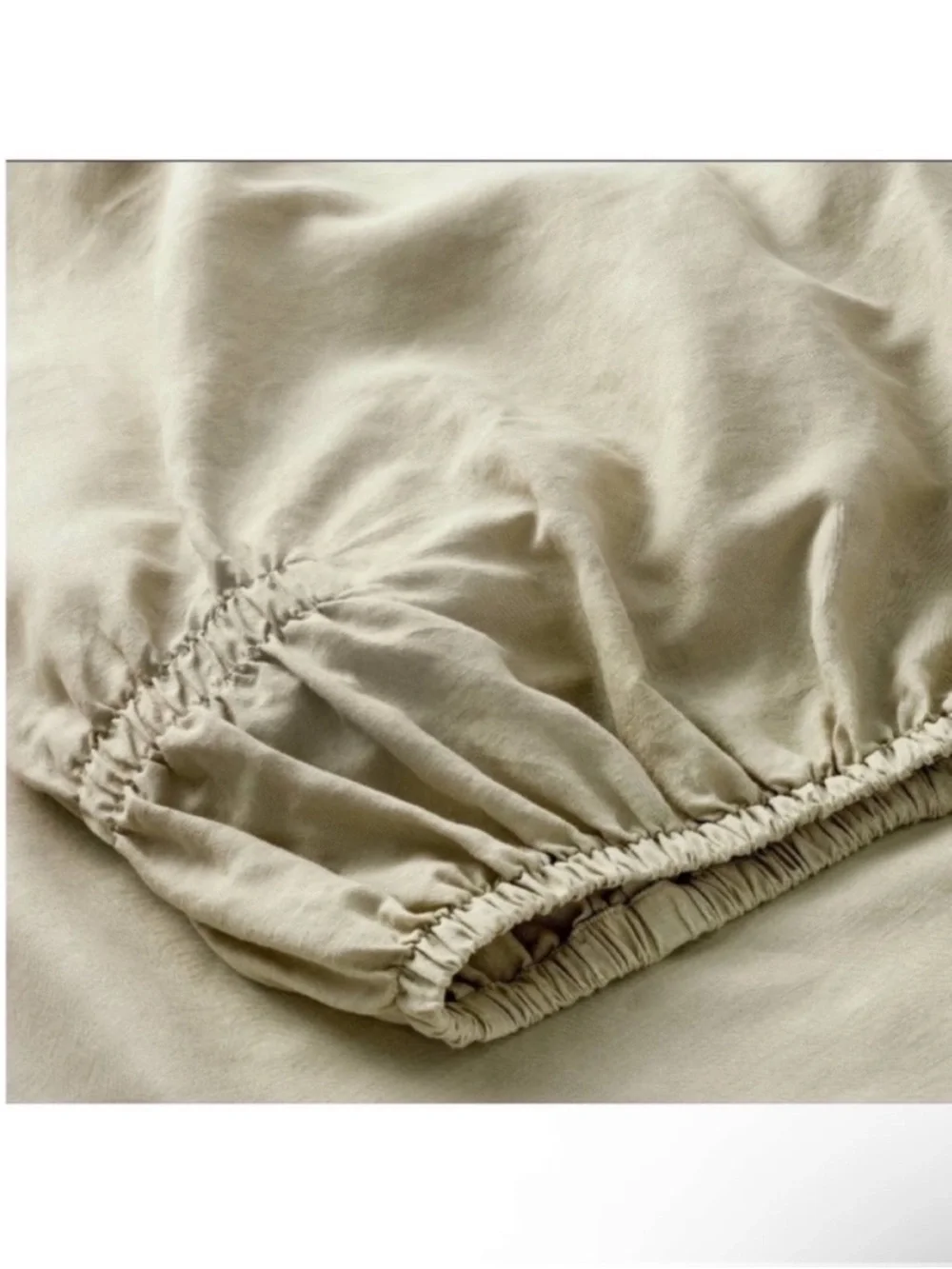 NWT Queen 100% Linen Sheet Set Light Olive Green - Casaluna